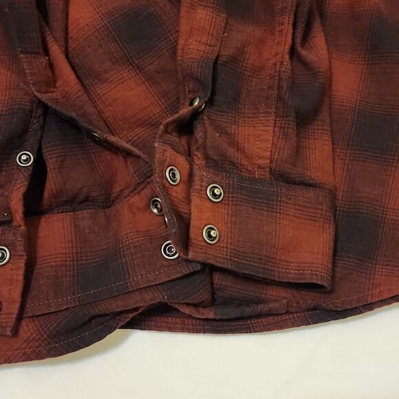 All Saints Red Plaid Button Down Kayla Shirt size 8 - Picture 7 of 10